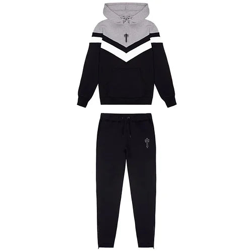 Conjunto Trapstar V Stripe Hoodie Tracksuit Black