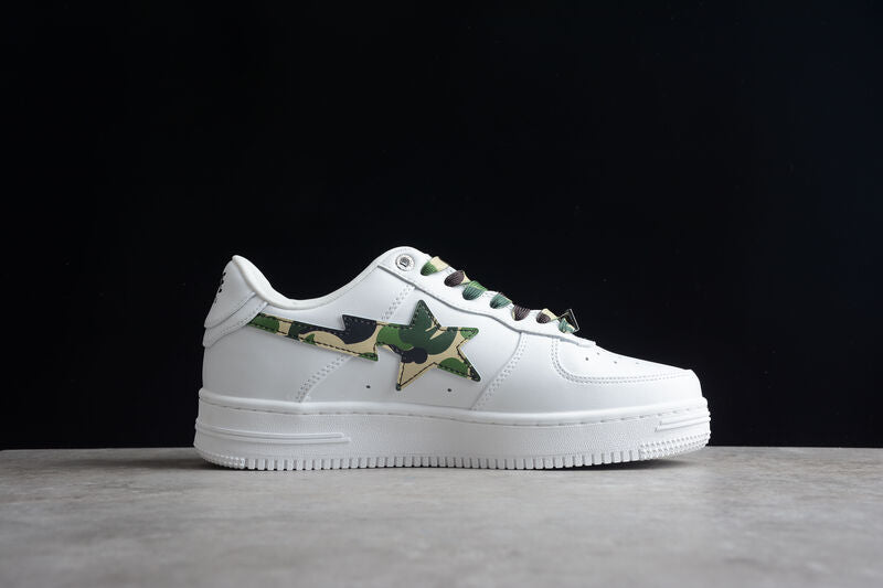 Bape Sta Low White ABC Camo Green