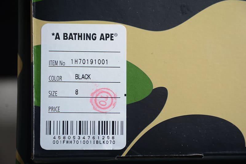 Bape Sta Low Black White