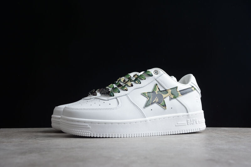 Bape Sta Low White ABC Camo Green