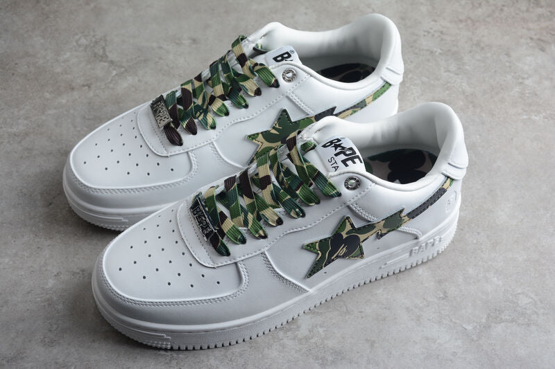 Bape Sta Low White ABC Camo Green