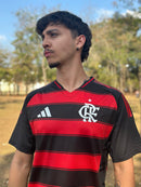 Camisa Flamengo I 2025 Torcedor Adidas Masculina - Vermelho+Preto
