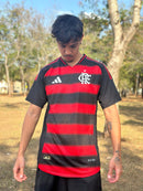Camisa Flamengo I 2025 Torcedor Adidas Masculina - Vermelho+Preto