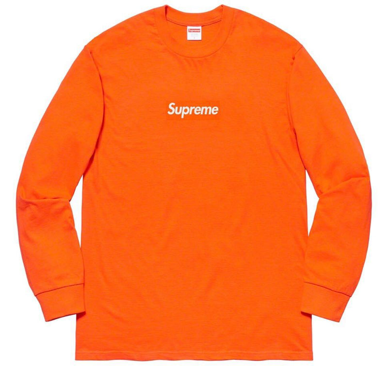 Camiseta Supreme LongSleeve Box Logo Laranja