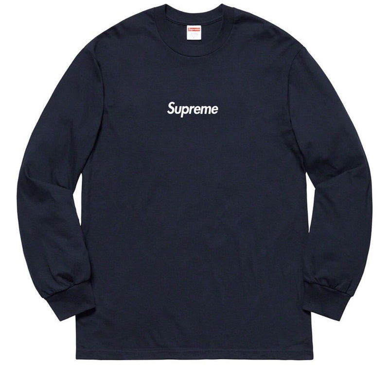 Camiseta Supreme LongSleeve Box Logo Azul