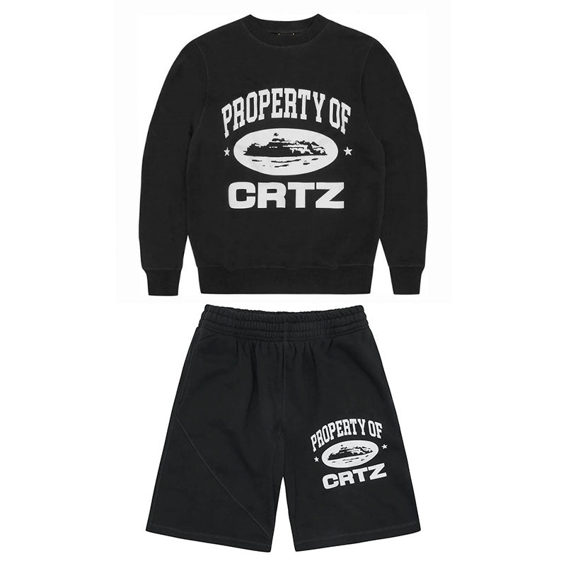 Conjunto Corteiz Shorts  Property of CRTZ Preto