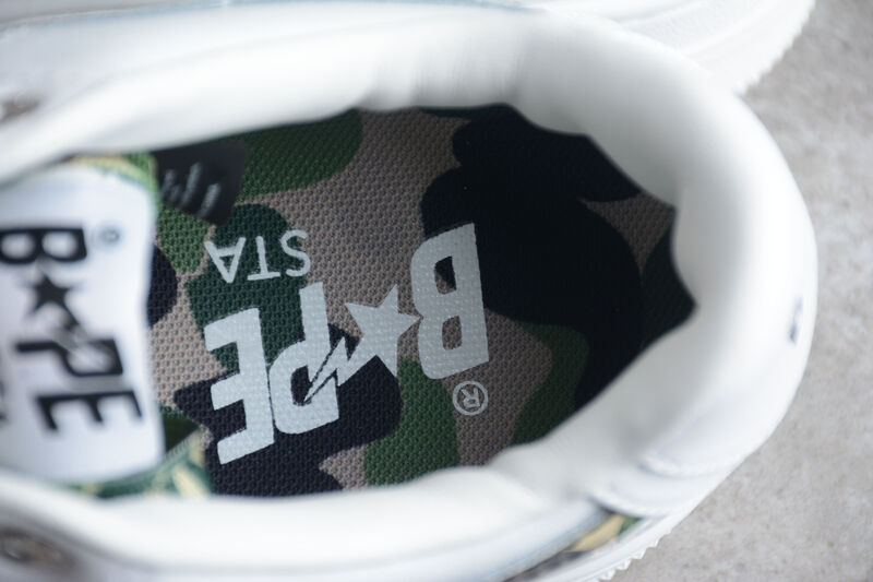 Bape Sta Low White ABC Camo Green