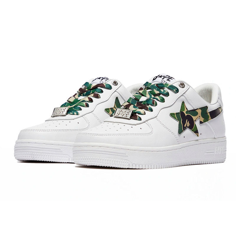 Bape Sta Low White ABC Camo Green