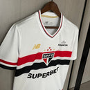 Camisa São Paulo 25/26 Casa New Balance Masculina - Branco+Vermelho