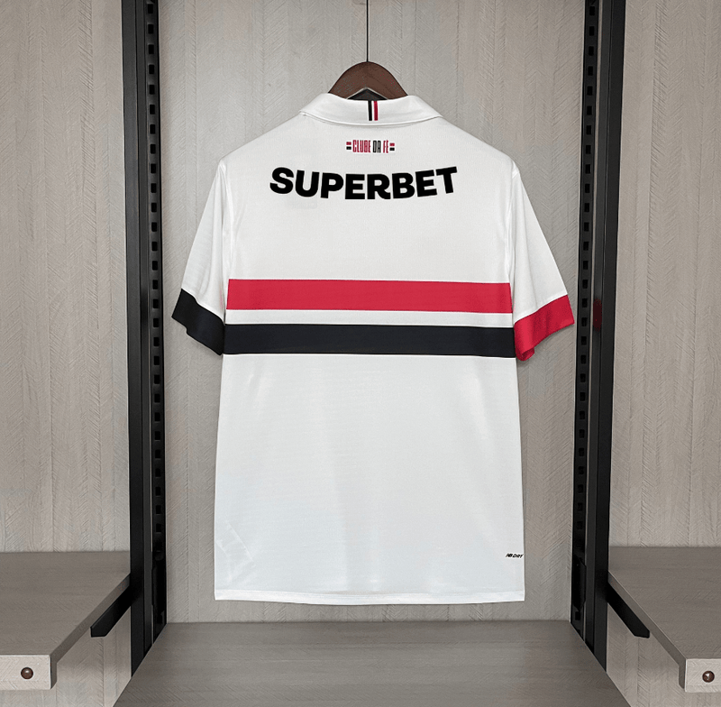 Camisa São Paulo I 24/25 New balance - Branco  (Com todos patrocinadores)