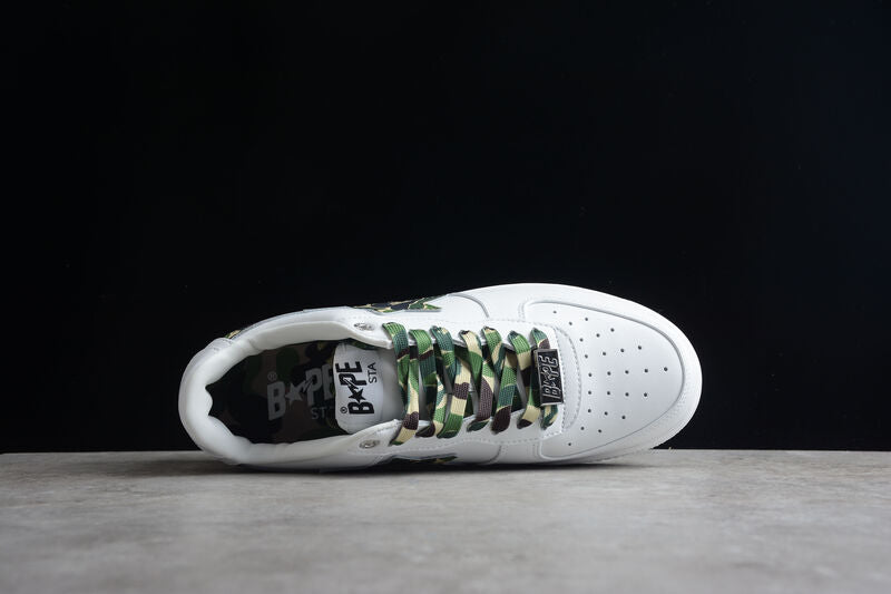 Bape Sta Low White ABC Camo Green