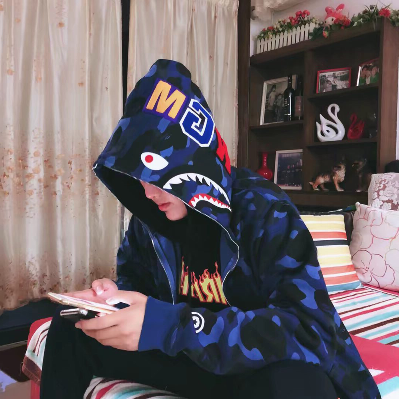 Moletom Bape Shark Fullzip Azul