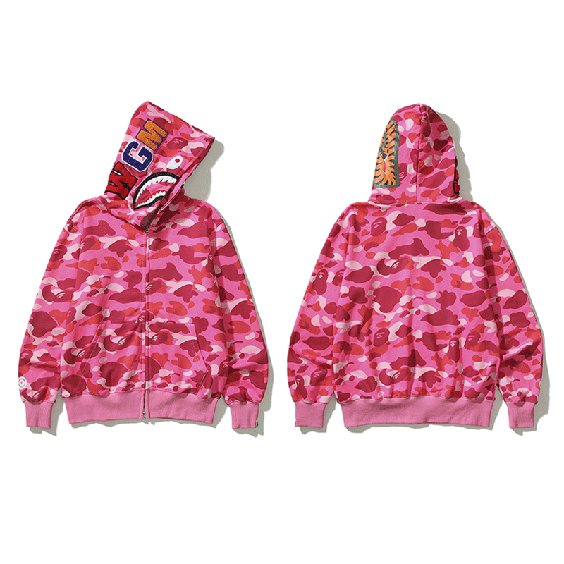 Moletom Bape Shark Fullzip Rosa