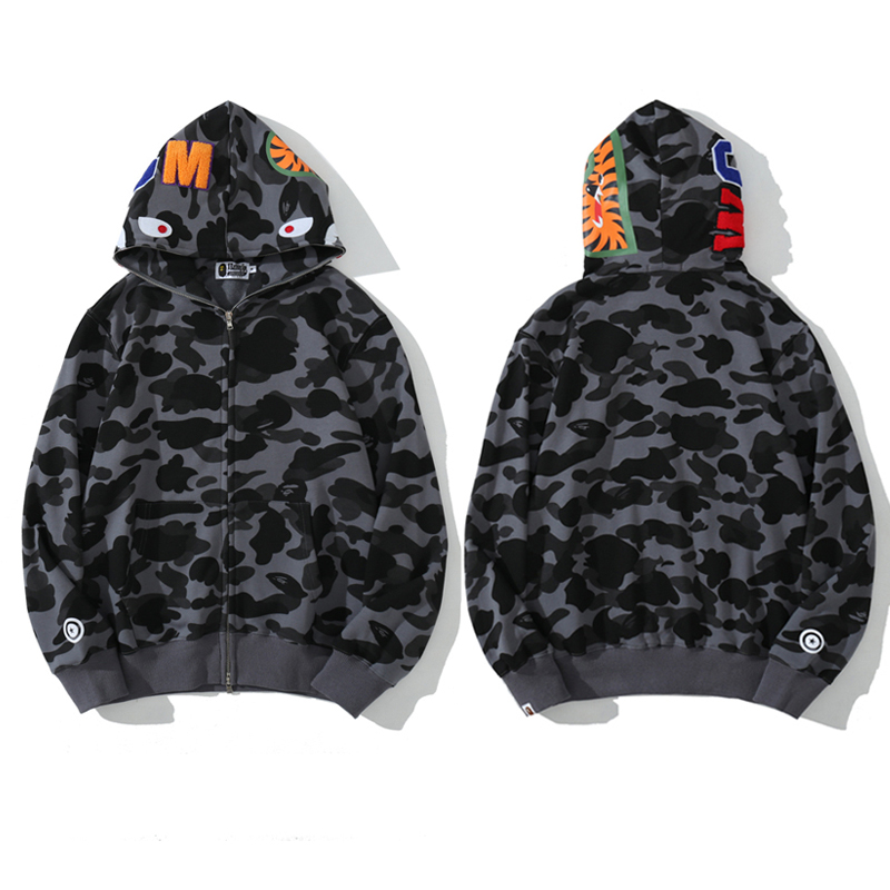 Moletom Bape Shark Fullzip Cinza