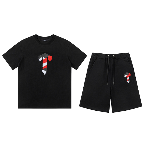 Conjunto Trapstar T Preto/Vermelho