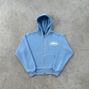 Blusa Moletom Corteiz Zip Up Azul Bebê