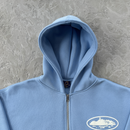 Blusa Moletom Corteiz Zip Up Azul Bebê