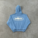 Blusa Moletom Corteiz Zip Up Azul Bebê