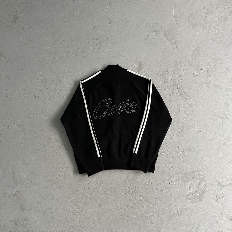 Blusa Corteiz Knit Zip Up Fleece Preto