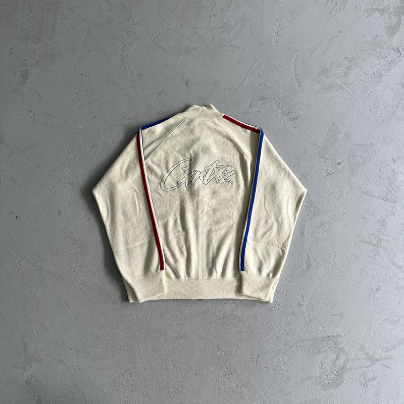 Blusa Corteiz Knit Zip Up Fleece Bege