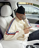 Blusa Corteiz Knit Zip Up Fleece Bege