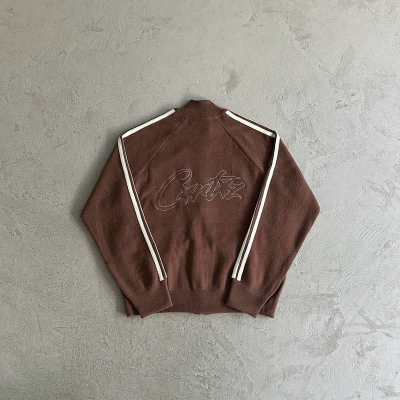 Blusa Corteiz Knit Zip Up Fleece Marrom