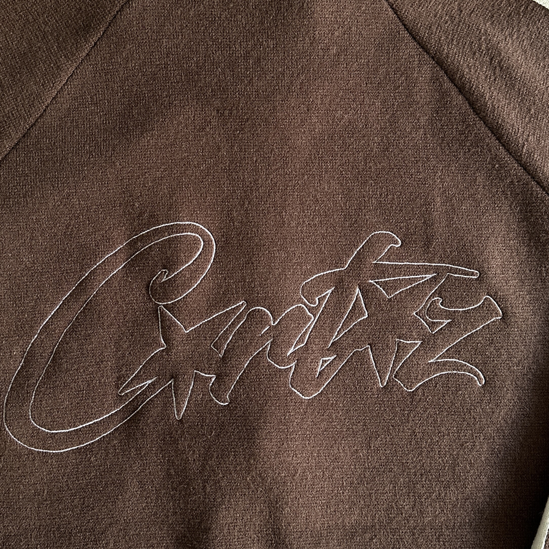 Blusa Corteiz Knit Zip Up Fleece Marrom