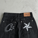 Bermuda Corteiz Denim Jeans Preto