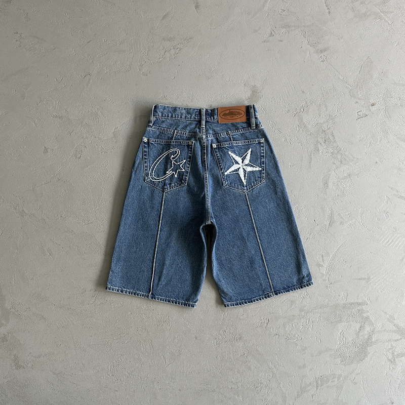 Bermuda Corteiz Denim Jeans Azul