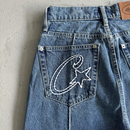 Bermuda Corteiz Denim Jeans Azul