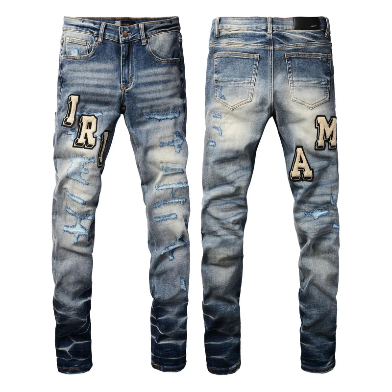 Calça Jeans AMIRI Curve Lettering Blue