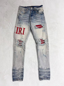 Calça Jeans AMIRI Lettering White Red