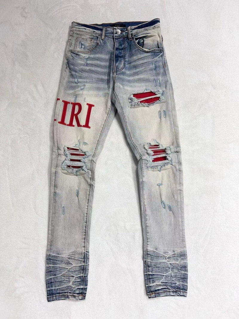 Calça Jeans AMIRI Lettering White Red