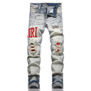 Calça Jeans AMIRI Lettering White Red