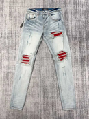 Calça Jeans AMIRI Ultra Suede MX1 White Red